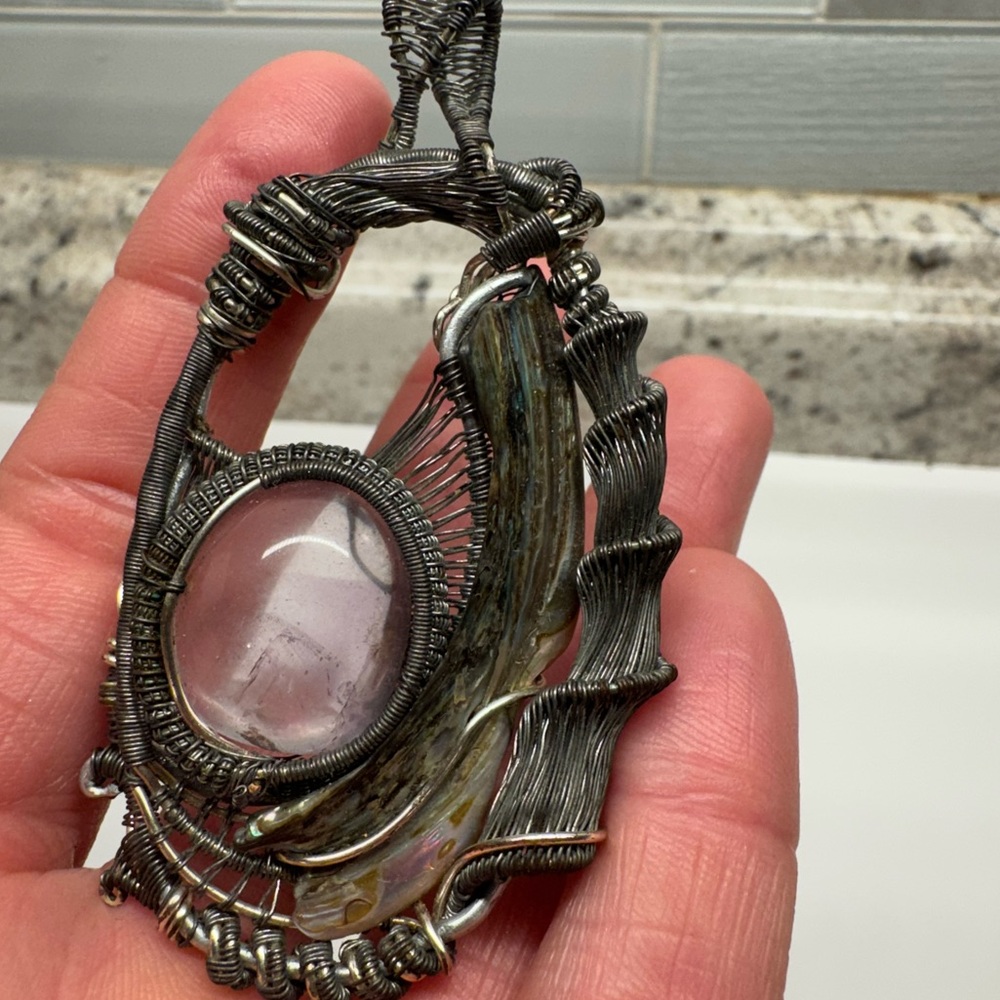 Wire Wrapped Pendant | Handmade - Picture 9 of 10